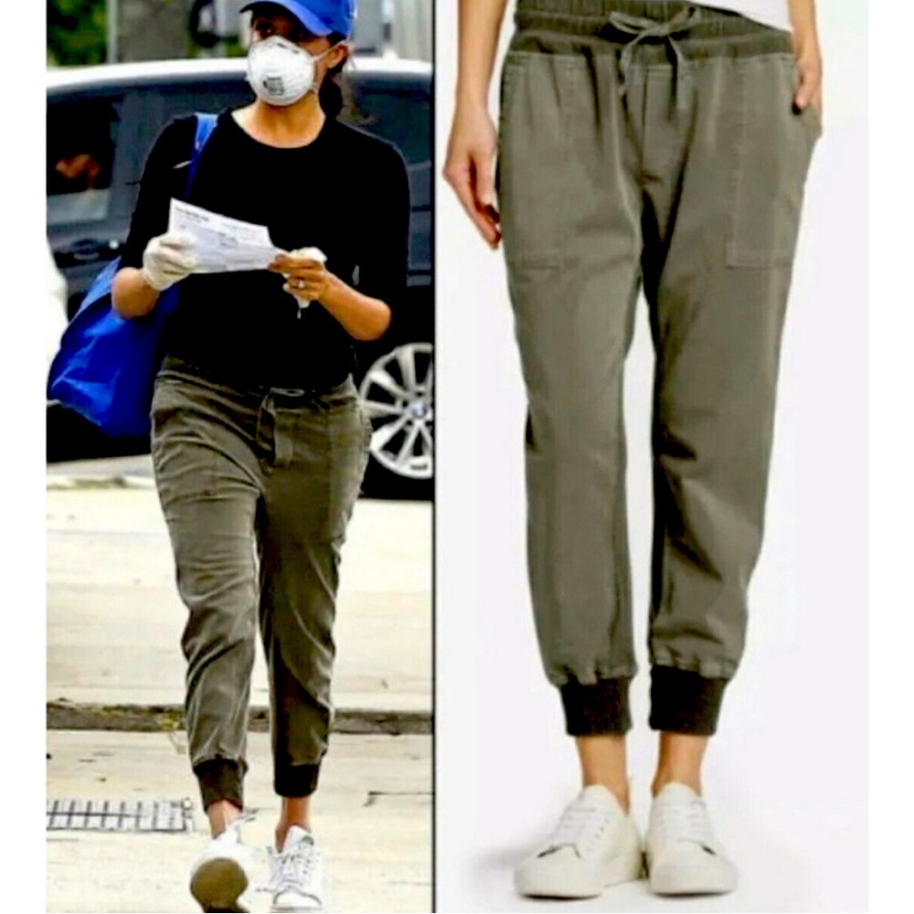 James Perse Mixed Media Pant Size 1 alligator green